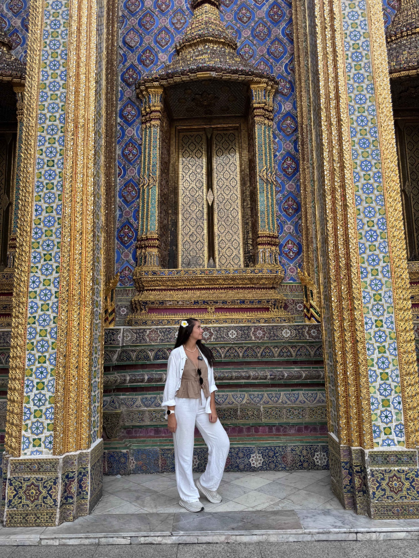 Viajera Weppa en el Gran Palacio de Bangkok, Tailandia